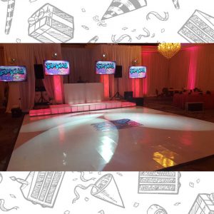 white custom dance floor wrap south florida dance floor white vinyl custom printed boca raton florida (2) white custom dance floor wrap south florida dance floor white vinyl custom printed boca raton florida (2)